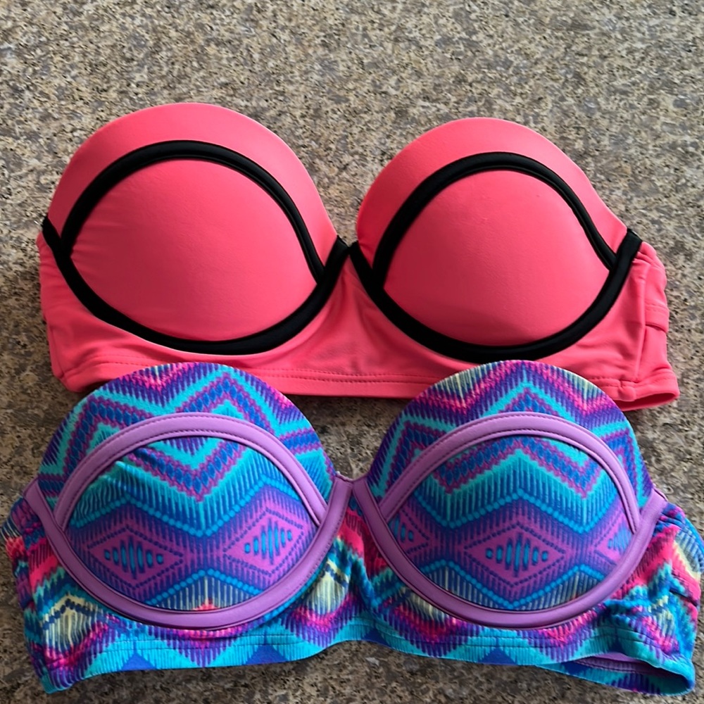 2 bathing suit bikini tops. Size XS